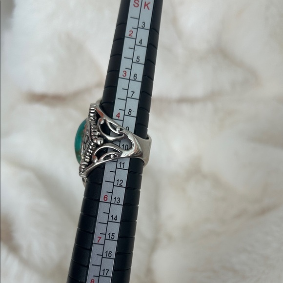 JTV Sterling and turquoise (?) ring-size 5 - Picture 5 of 5